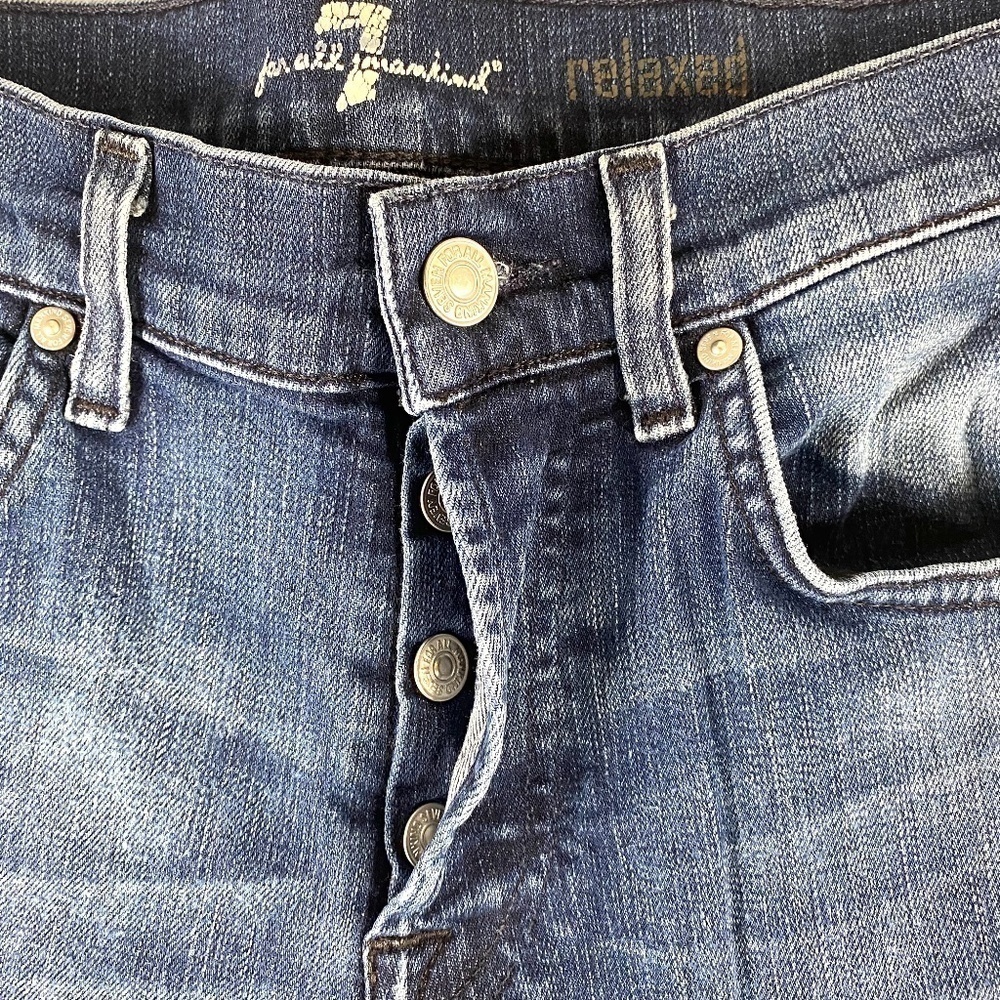 7 For All Mankind Button Front Relaxed Crop Jeans - image 3